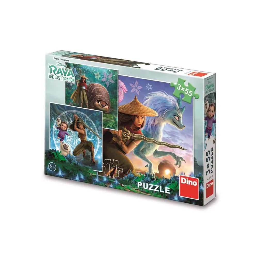 Dinotoys Dino-Puzzle – Disney Raya und Freunde – 3 x 55 Teile