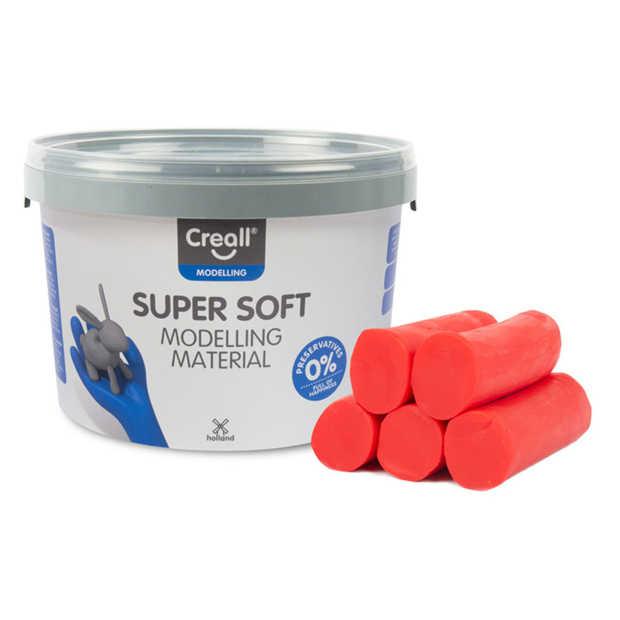 Creall Supersoft Clay Rot, 1750gr.