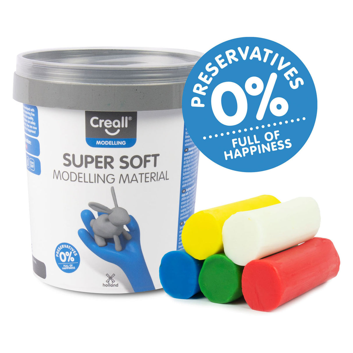 Creall superweicher Ton 5 Farben, 450gr.