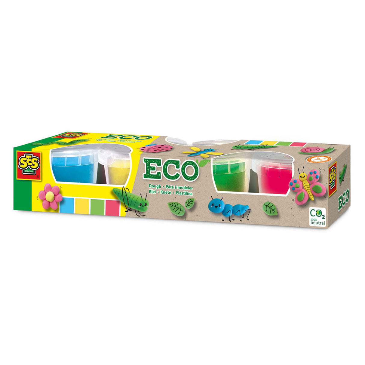 Ses Creative Ses Eco Clay – 4 Tontöpfe