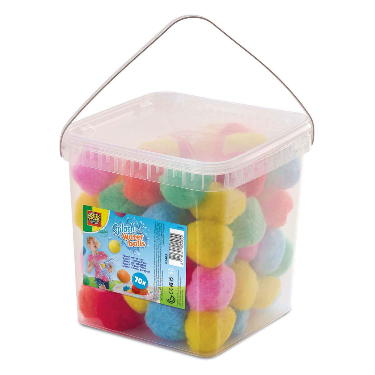 Ses creative 02405 – viele Spritzbälle – 70 wiederverwendbare Wasserballons im Eimer – nutzen Sie den Eimer zum Befüllen Ihrer Wasserbälle