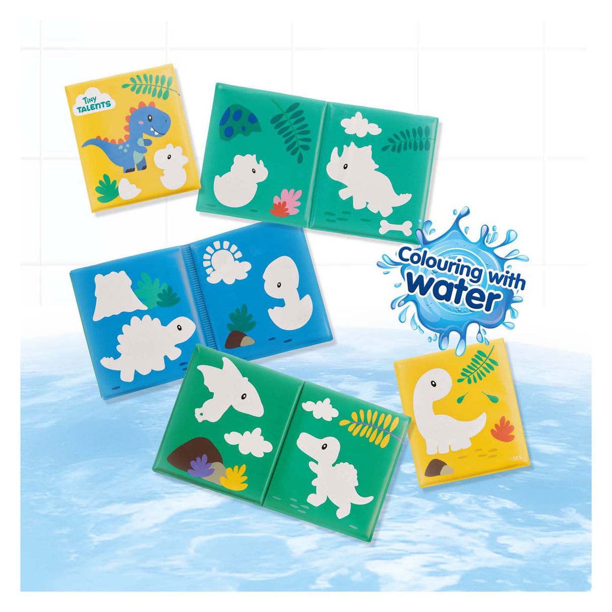 Ses Badebuch – Malen mit Wasserdinosauriern