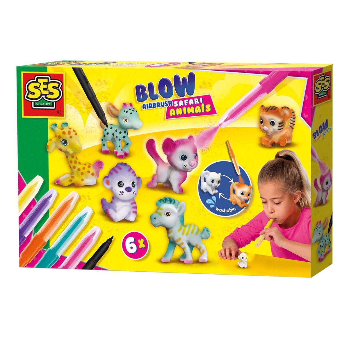 Ses Blow Airbrush Stifte - Safaritiere, 6 Stk.
