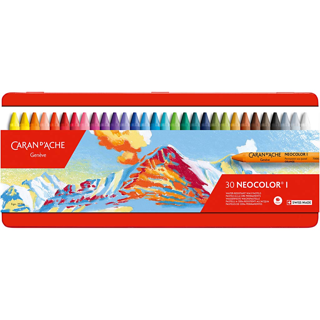 Caran dache caran d'ache neocolor i, L: 10 cm, Stärke 8,5 mm, verschiedene Farben, 30 Stück 1 Box