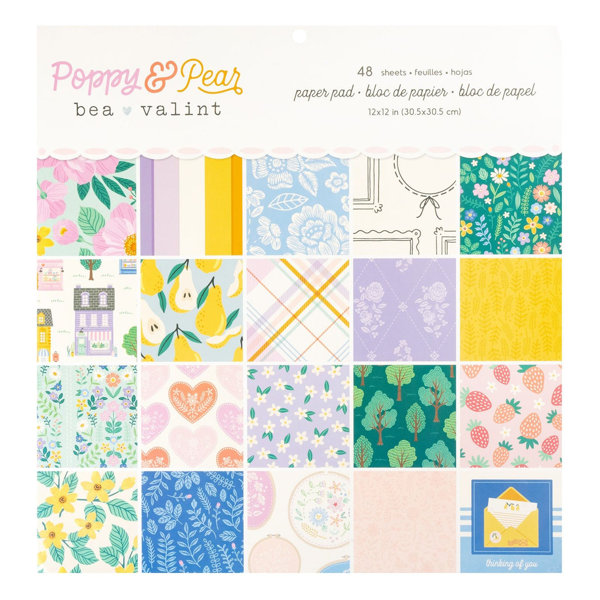 Amerikanisches Kunsthandwerk • Papierblock Bea Valint Mohn und Birne
