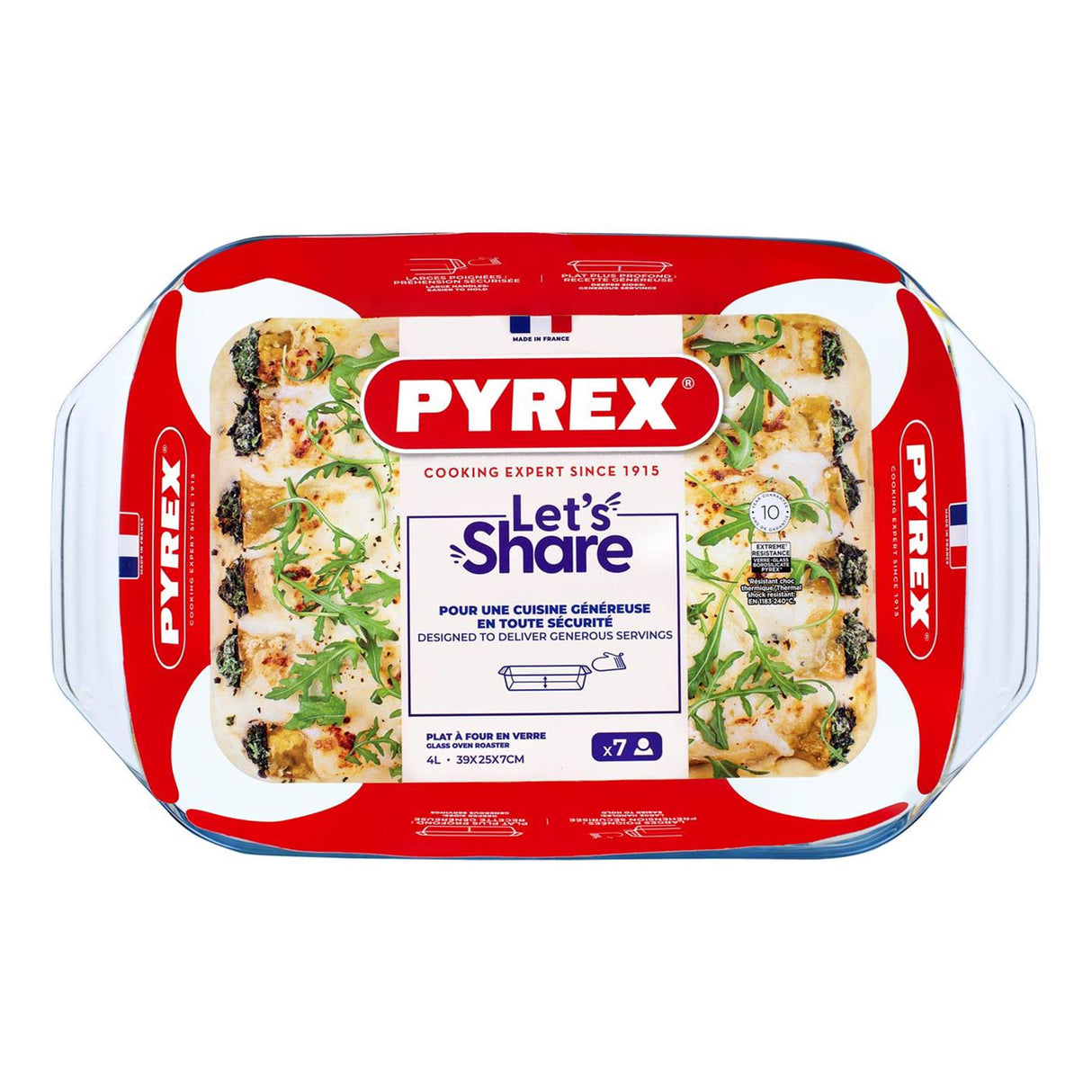 Pyrex unwiderstehlicher Bräter aus Glas, 39 x 25 cm, 3,8 l