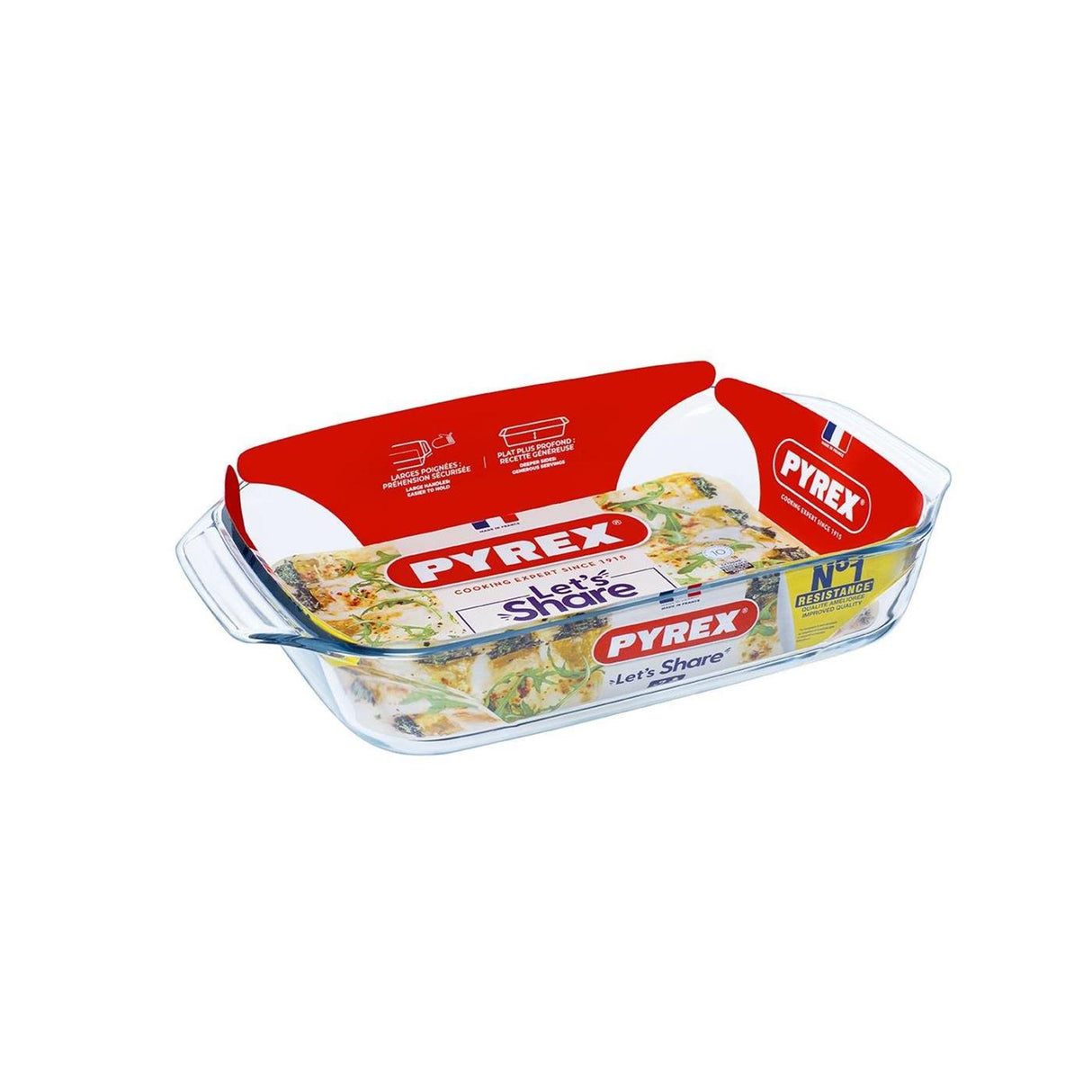 Pyrex unwiderstehlicher Bräter aus Glas, 39 x 25 cm, 3,8 l