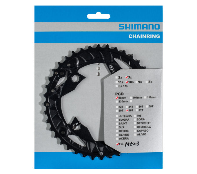 Shimano-Kette Top 40T FC-MT500 FC-M523 (AN) 10 Geschwindigkeit schwarz schwarz