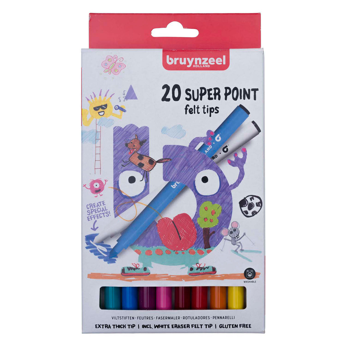Bruynzeel Kids Super Point Filzstifte-Set, 20 Farben