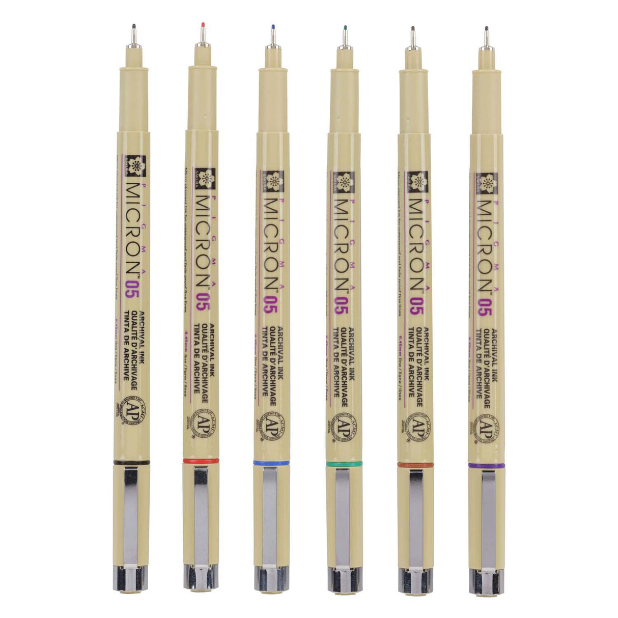 Sakura Pigma Micron 05 Federmäppchen mit 6 Grundfarben