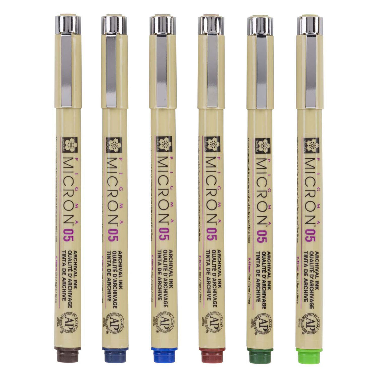 Sakura Pigma Micron 05 Federmäppchen mit 6 Erdfarben