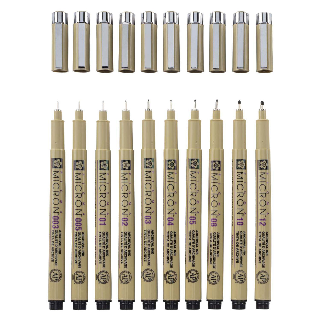 Sakura Pigma Micron Federmäppchen 10 Fineliner schwarz