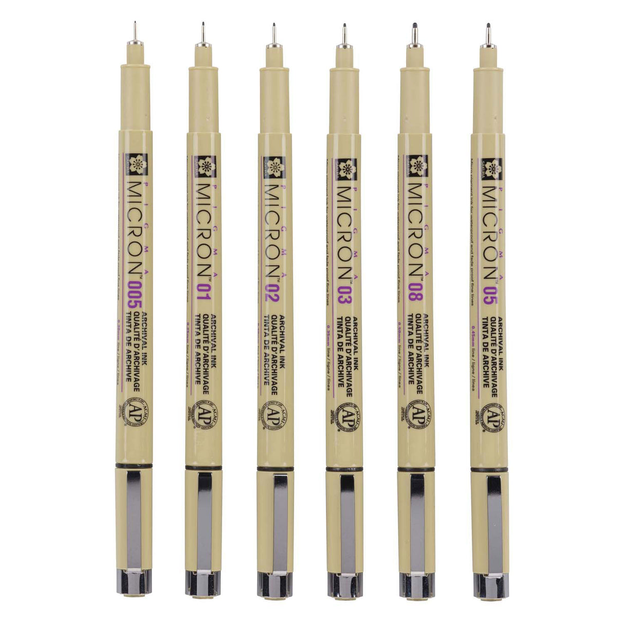 Sakura Pigma Micron Federmäppchen 6 Fineliner schwarz