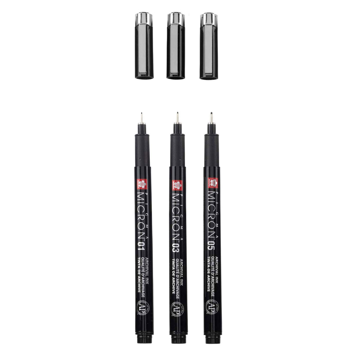 Sakura Pigma Micron Black Edition Set und Gratis-Etui, 3-tlg