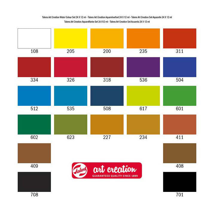 Talens Art Creation Aquarellfarben-Set, 24 x 12 ml