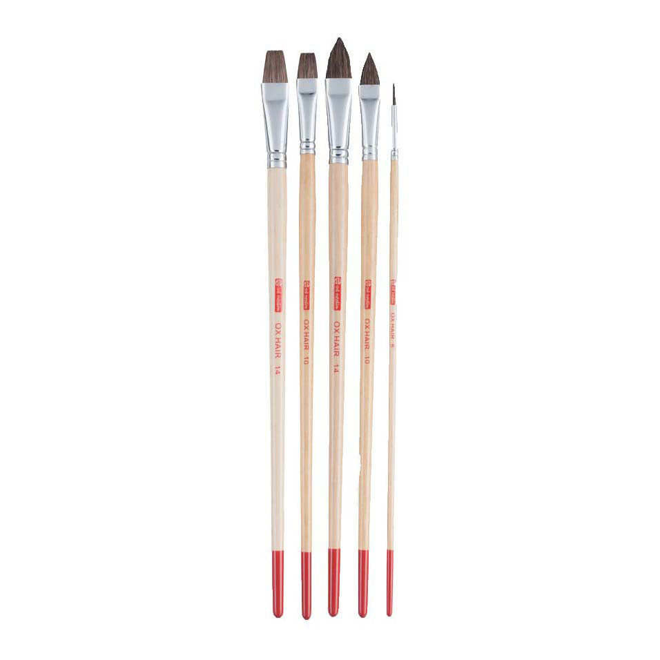 Talens Art Creation Öl-Acrylpinsel-Set mit 5 Rinderhaaren