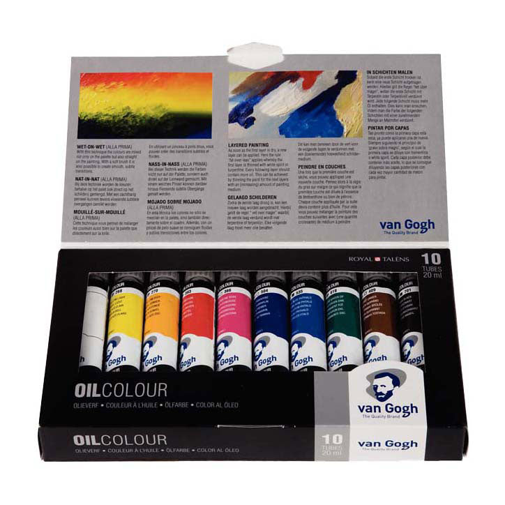 Bruynzeel van Gogh Ölfarben-Basisset mit 10 Farben in 20-ml-Tuben