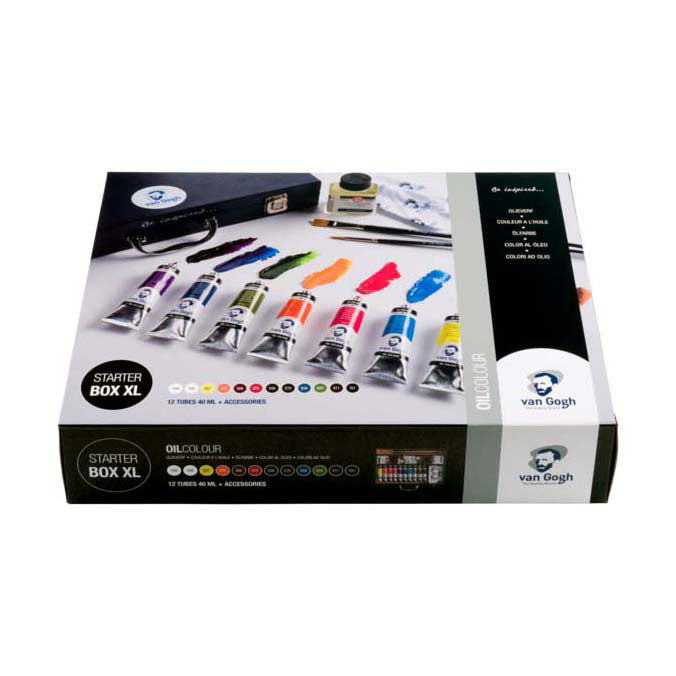 Bruynzeel van Gogh Ölfarben-Starterbox XL, 12 x 40 ml und Zubehör