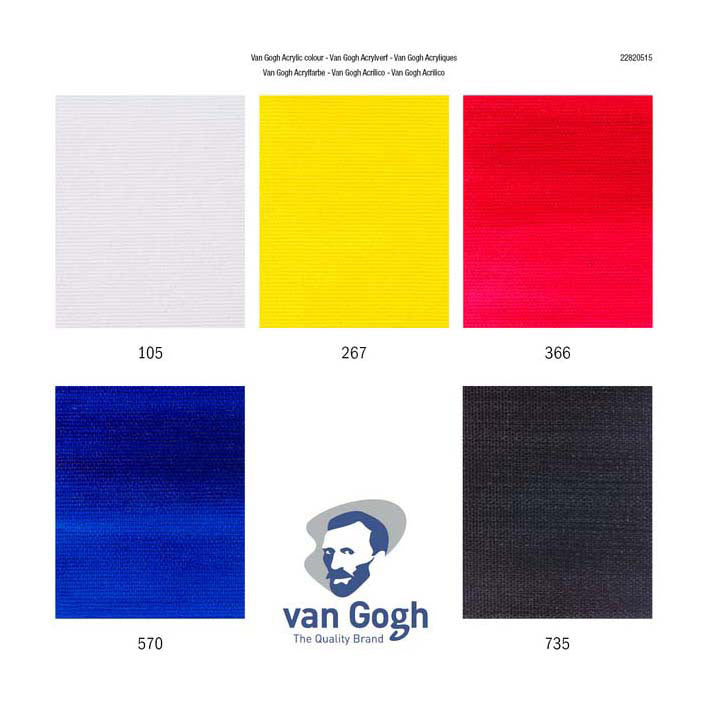 Bruynzeel van Gogh Acrylfarben-Primärmischset, 5 x 40 ml