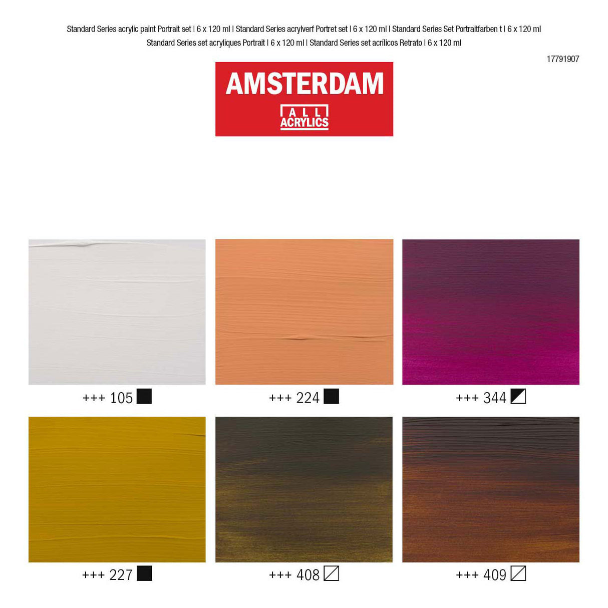 Acrylfarben-Porträtset der Amsterdamer Standardserie | 6 x 120 ml