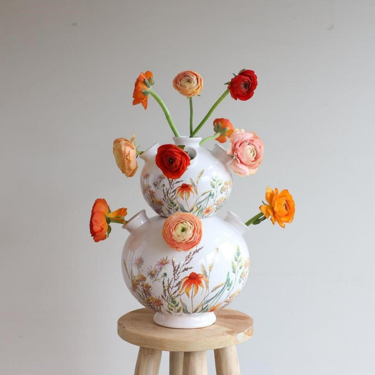 Ideen 4 Jahreszeiten Tulpenvase mit Aufdruck groß ø18cm rosa