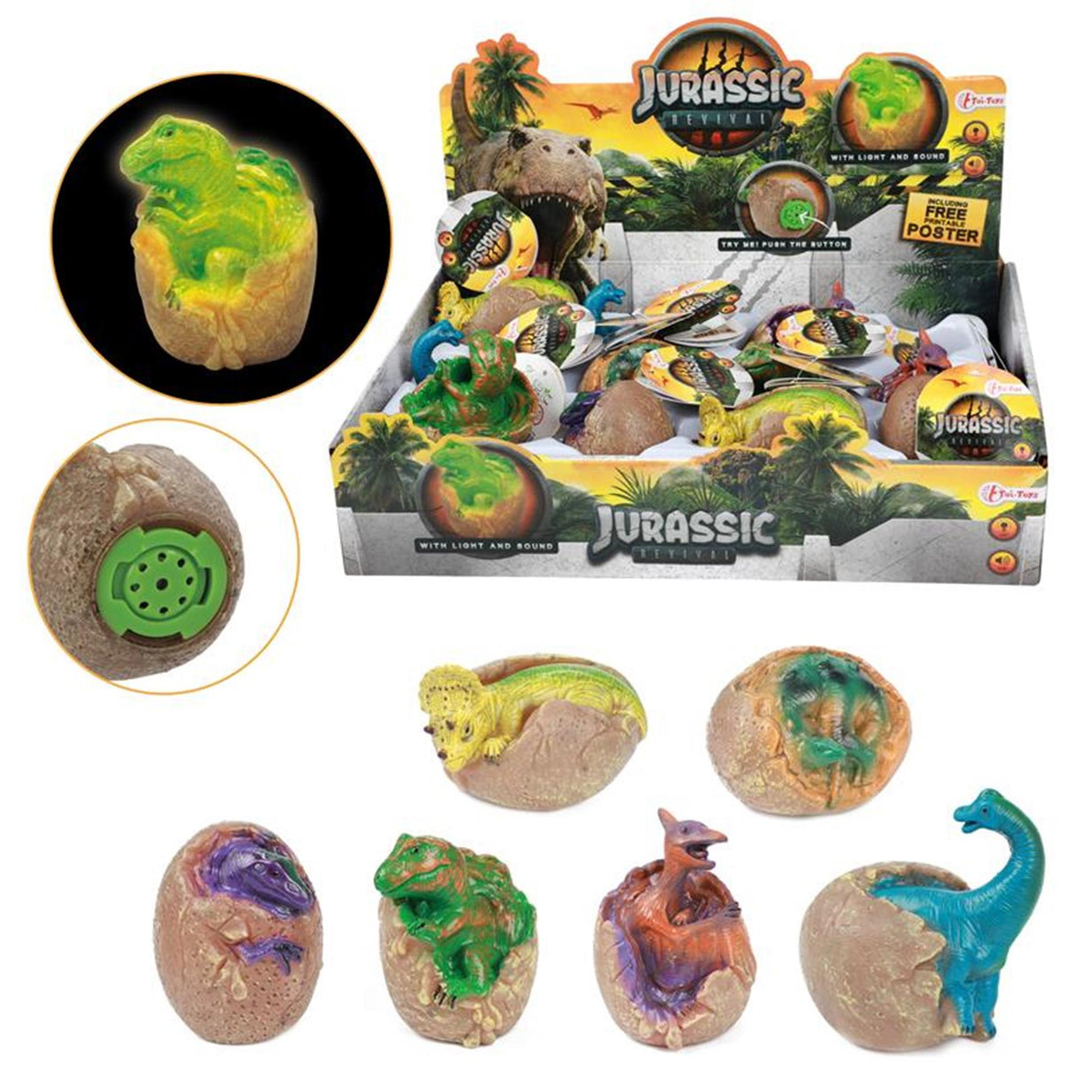 Toi-toys Jurassic Revival Baby-Dino mit Ei, Licht und Ton