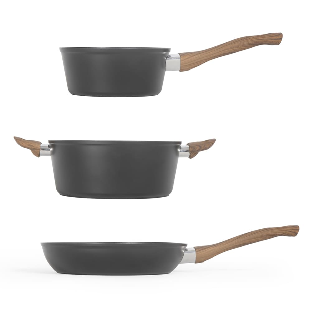 Livoo 5-teilige Pan-Set Aluminiumschwarz