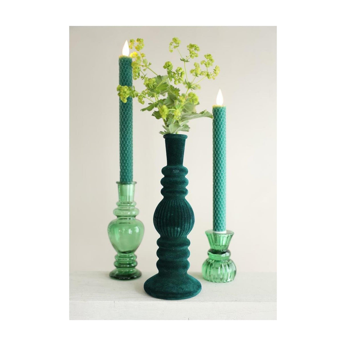 Ideen 4 Jahreszeiten Kerzenständer Vase Venedig samtgrün ø5cm