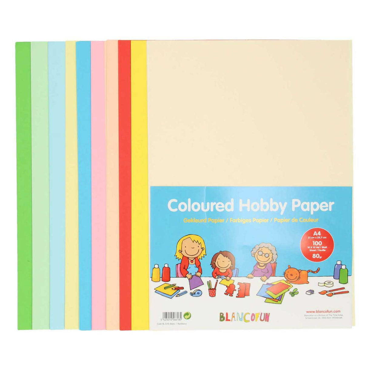Hobbypapier farbig A4, 80 Gramm, 100 Blatt