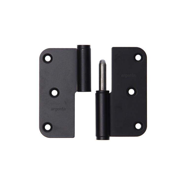 Yale 1067394 - 3 paumellen inox mat zwart afger.hoek rechts 80x80mm | 4 stuks