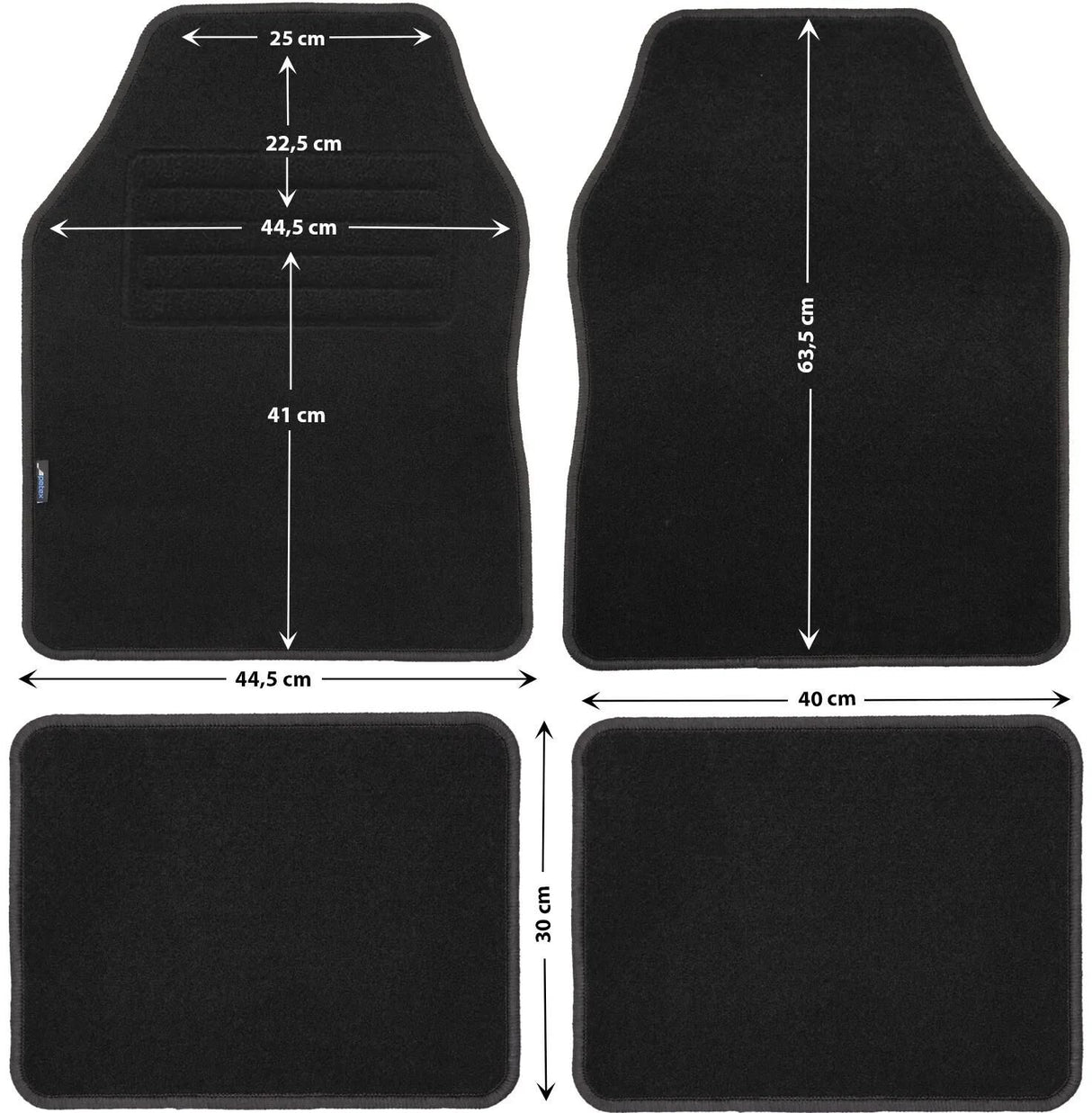 Petex Fußmatte Florida 3 Autoteppich Florida3 Gr.0 Schwarz 4-tlg
