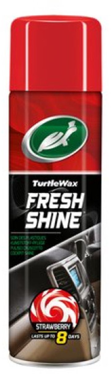 Turtle Wax GL Fresh Shine Erdbeere – für alle Kunststoffteile im Innenraum – reinigt, glänzt und wirkt antistatisch – mit angenehmem Erdbeerduft – 500 ml