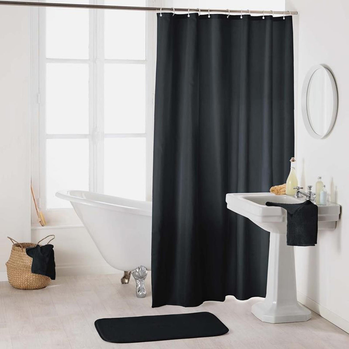 Wicotex Duschvorhang uni 180x200cm schwarz