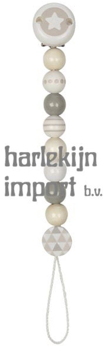 Goki Holz im Schnullerkettenstern grau