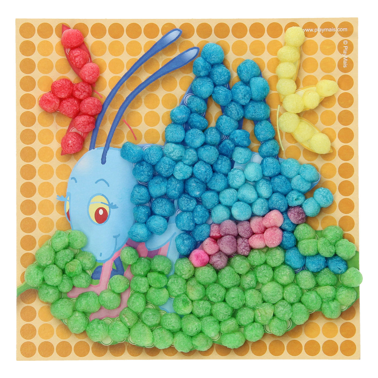 Playmais-Mosaikkarten verzieren Insekten