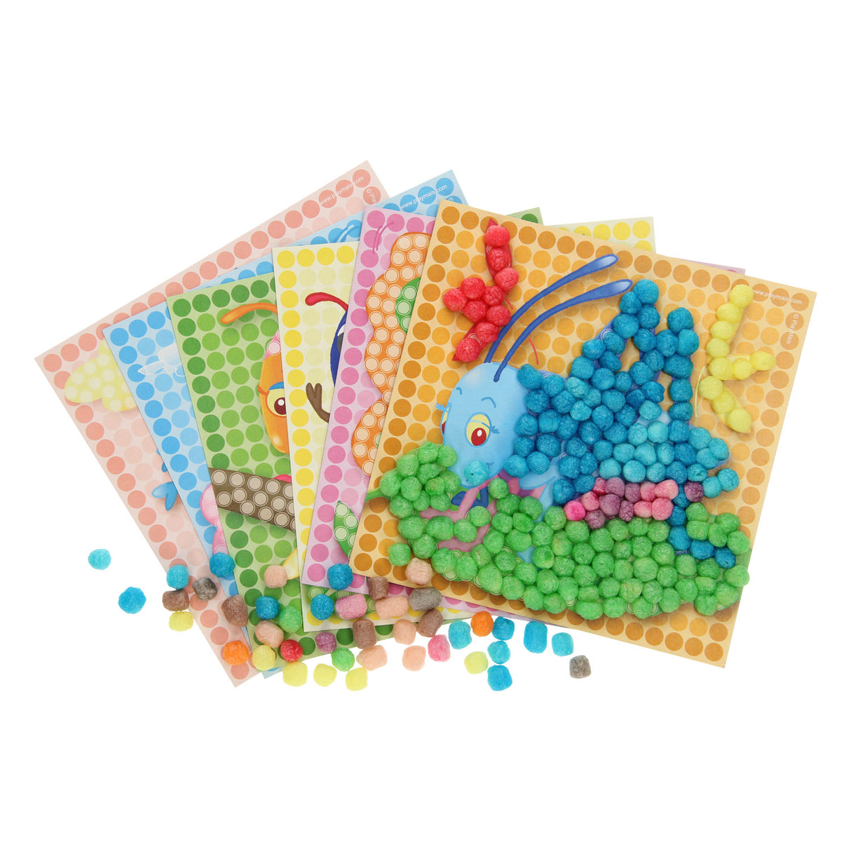 Playmais-Mosaikkarten verzieren Insekten
