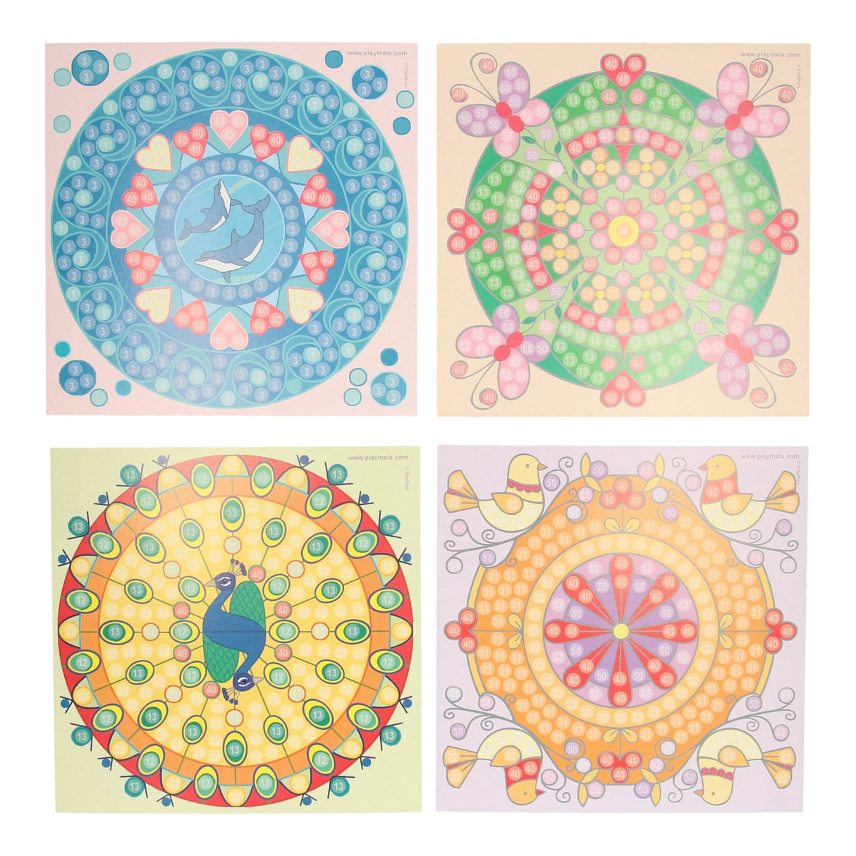 Playmais-Mosaikkarten schmücken trendige Mandalas