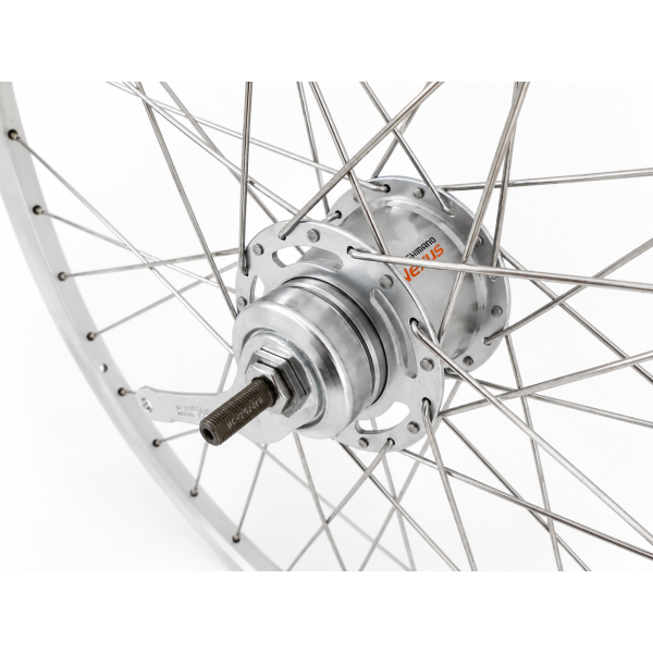 Shimano achterwiel 28 inch zac2000 - nexus 7-remnaaf - zilver geslepen