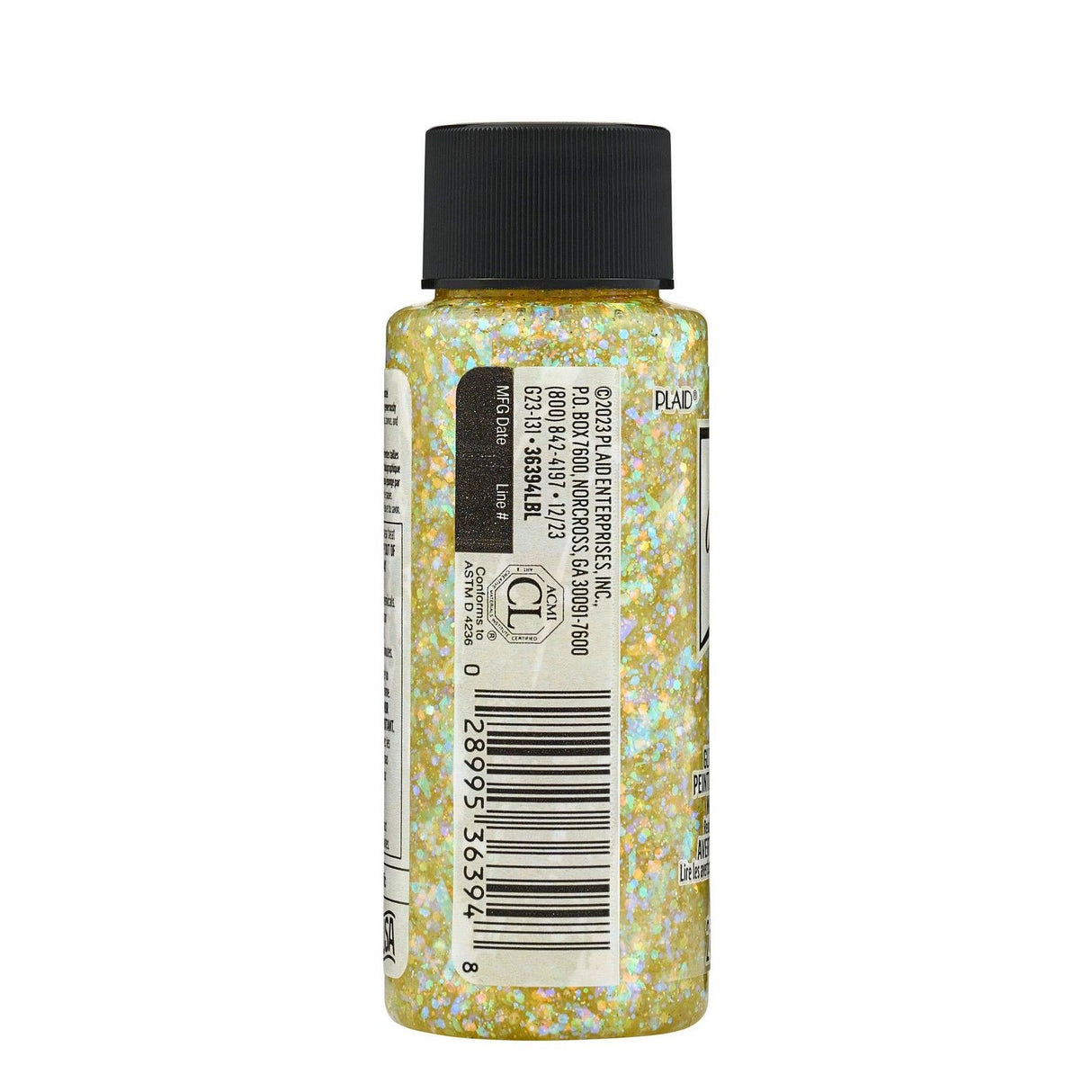 Folkart • Glitzernde Pastell-Acrylfarbe, Gelb, 59 ml