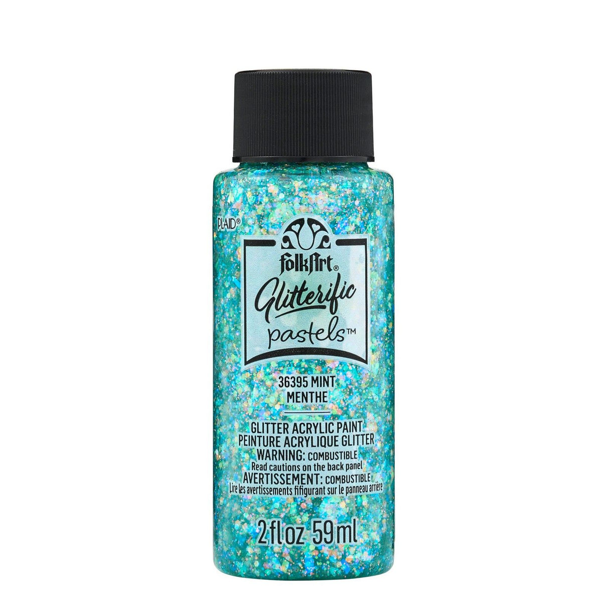 Folkart • Glitzernde Pastell-Acrylfarbe, Minze, 59 ml