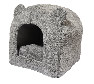 40 Winks Rosenholz Katzenkorb Iglu Teddy grau