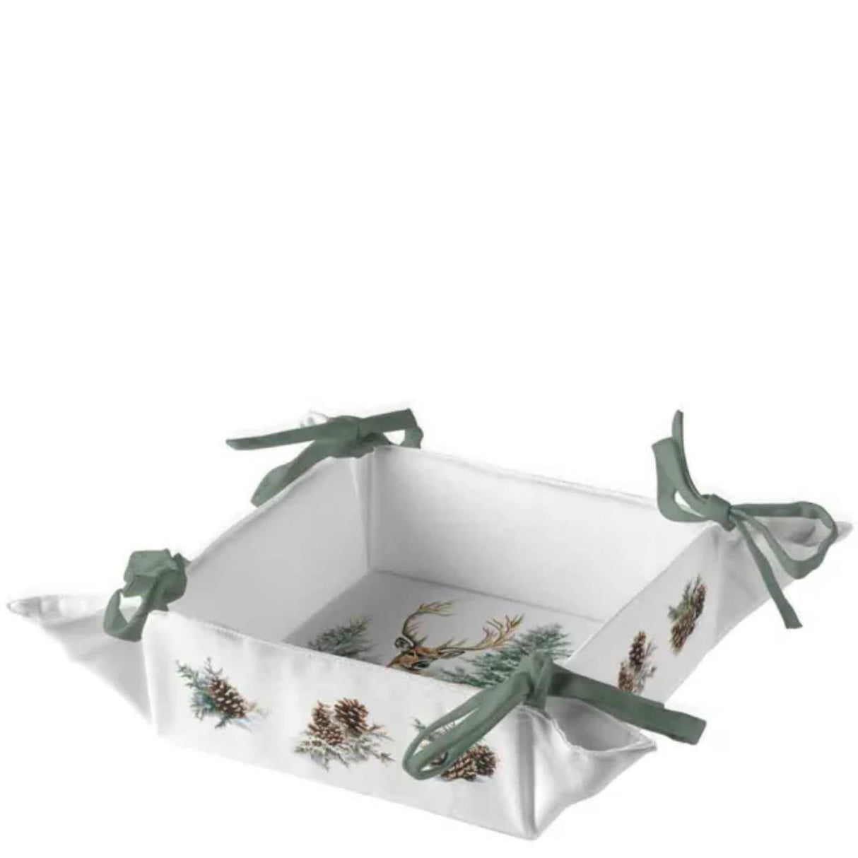 Ambiente broodmand winter stag white 20x20x7cm katoen