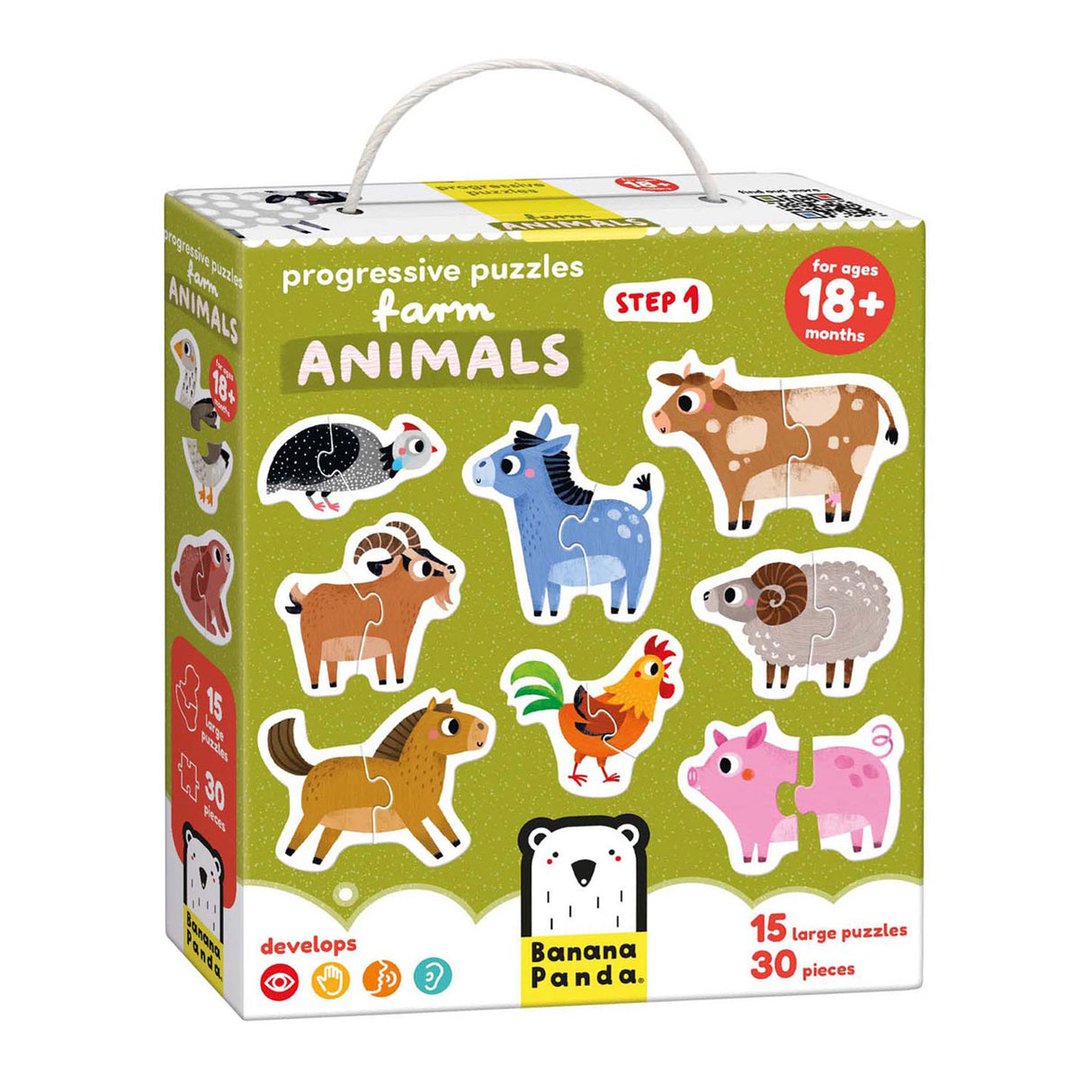Bananenpanda - Aufsteigende Puzzles Bauernhoftiere - 33 Teile.