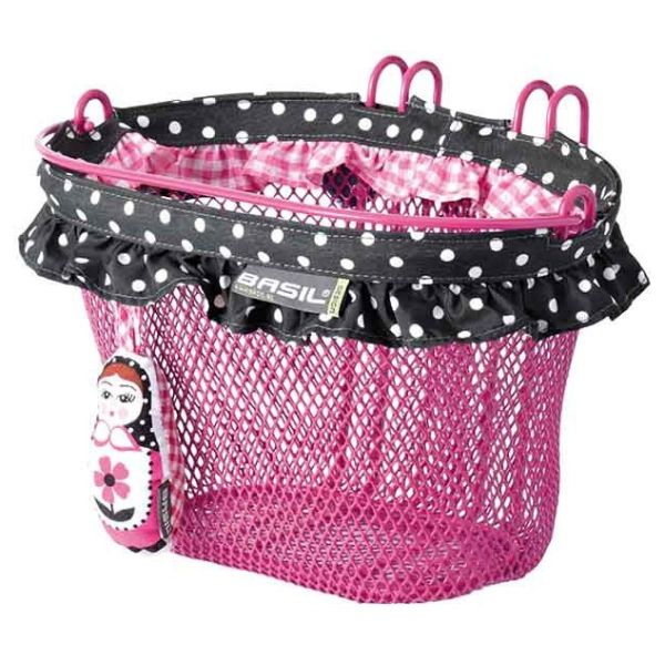 Basilikum Jasmin - Fahrradkorb für Kinder - vorne oder auf der Rückseite - Pink
