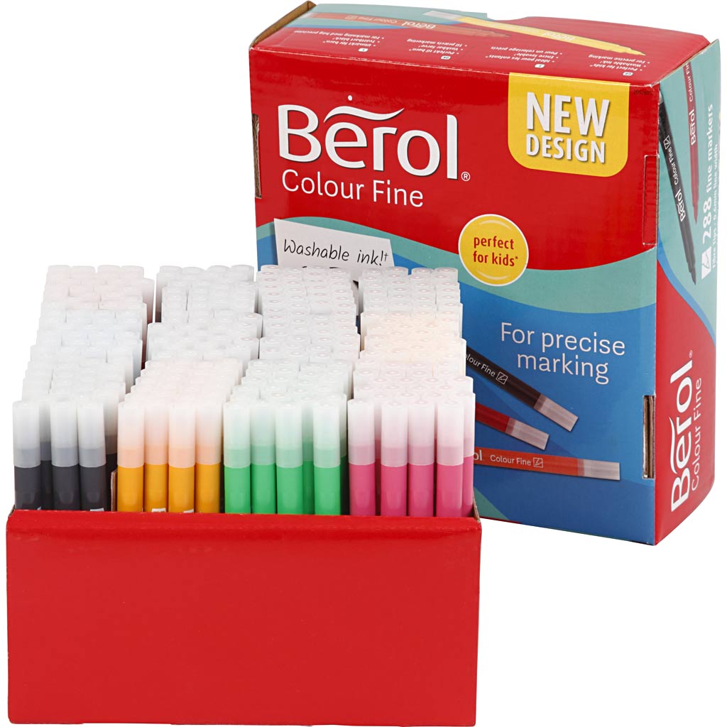 Berol colourfine, Strichstärke 0,3-0,7 mm, verschiedene Farben, 288 Stück 1 Box