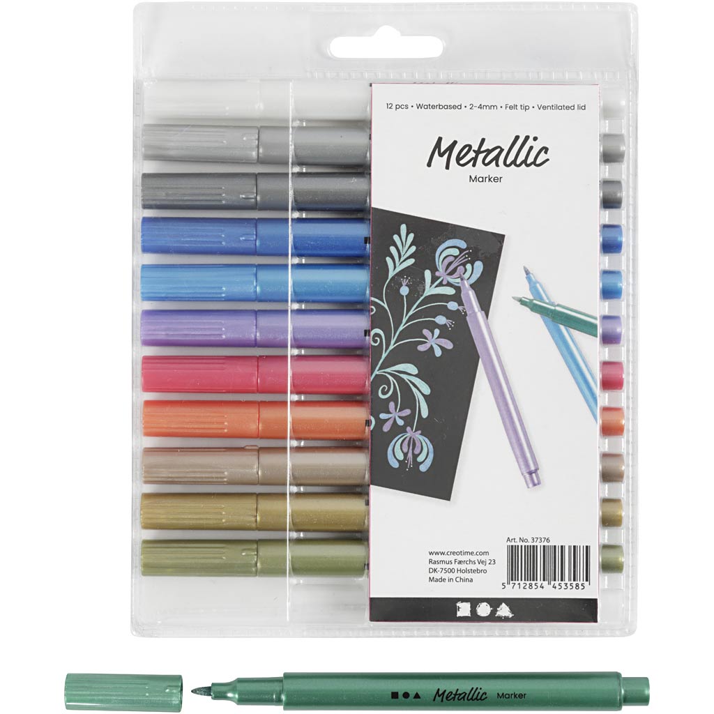 Creativ Company Metallic-Marker, 12 Stück.