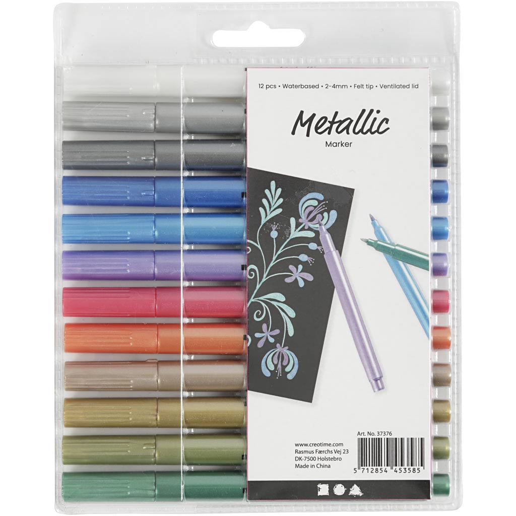 Creativ Company Metallic-Marker, 12 Stück.