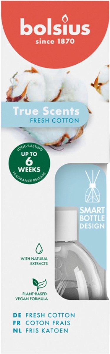 Bolsius Duftstäbchen 60 ml frische Baumwolle