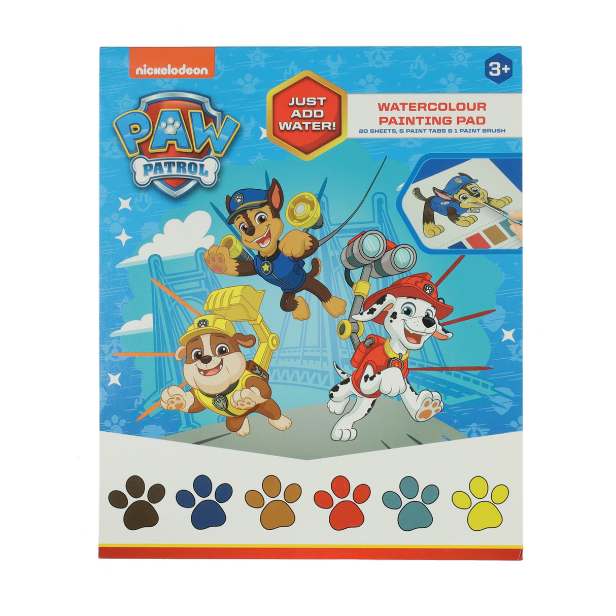 Sambro Paw Patrol Malblock mit Wasserfarbblock, 27-tlg.