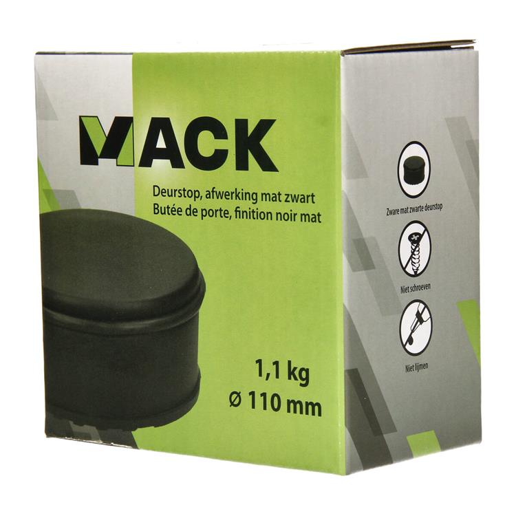 Mack 1069048 - zware deurstop zwart hoog 1,1 kg ø110mm 60mm | 6 stuks